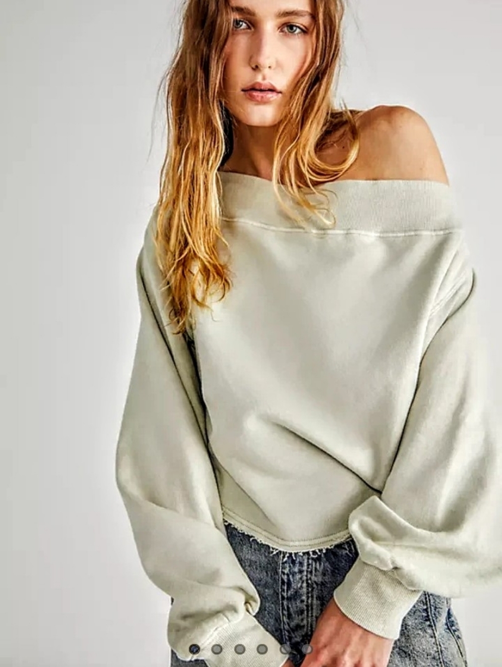 FP We The Free Mineral Wash BRI Pullover Sweatshirt sz S